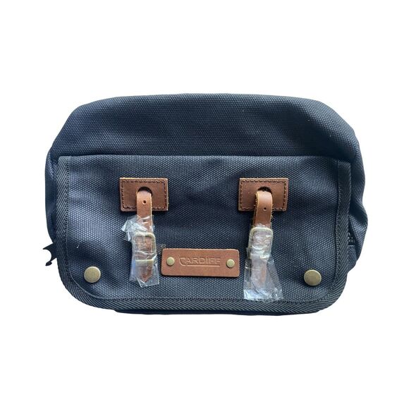 New Cardiff Kilgetty Roll Bag Cycling Bag Collection Black Canvas - Picture 2 of 6